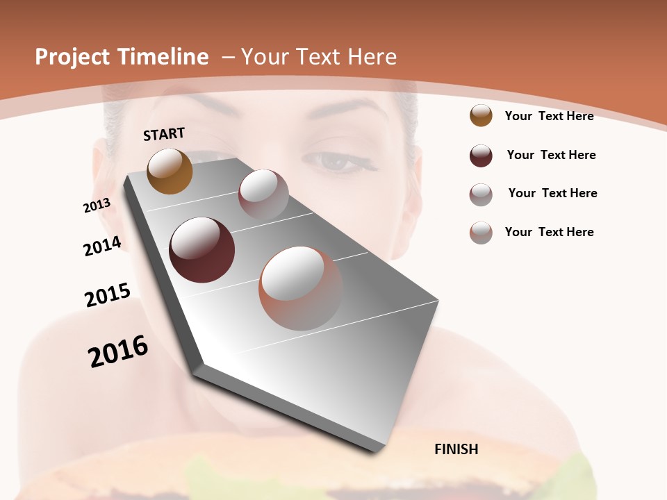 Big Teen Brunette PowerPoint Template