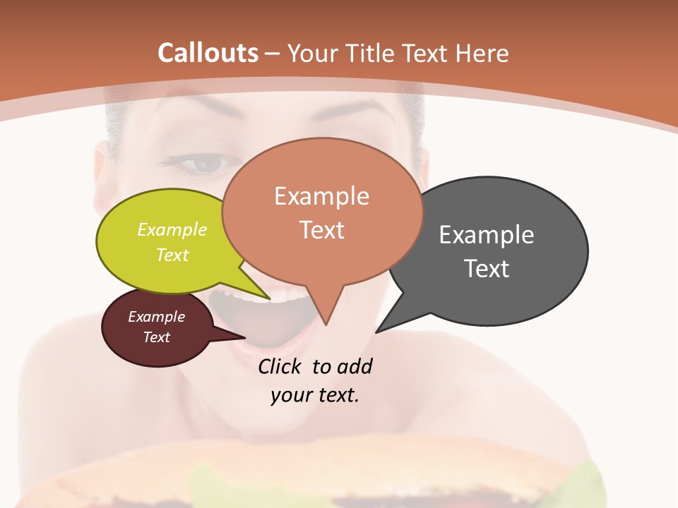 Big Teen Brunette PowerPoint Template