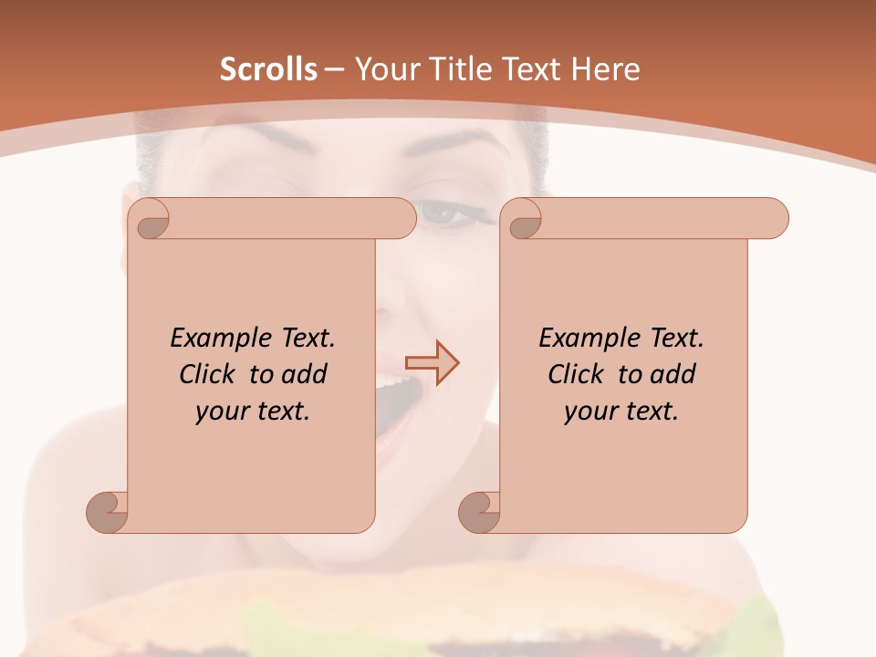 Big Teen Brunette PowerPoint Template