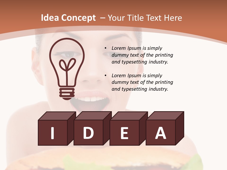 Big Teen Brunette PowerPoint Template