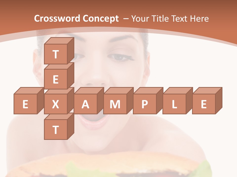 Big Teen Brunette PowerPoint Template