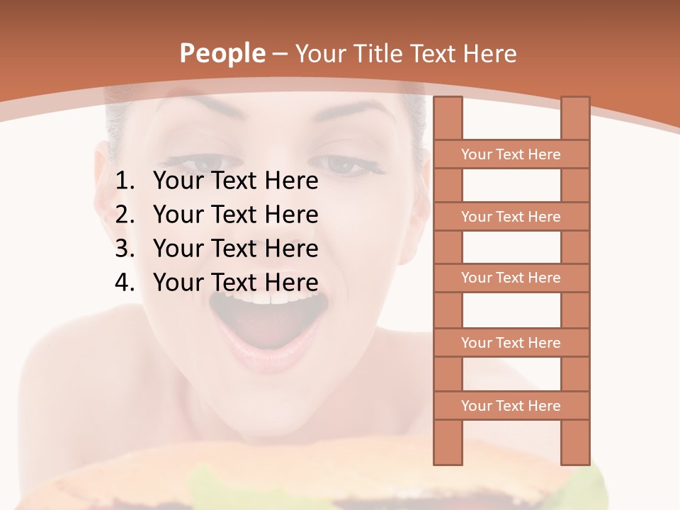 Big Teen Brunette PowerPoint Template