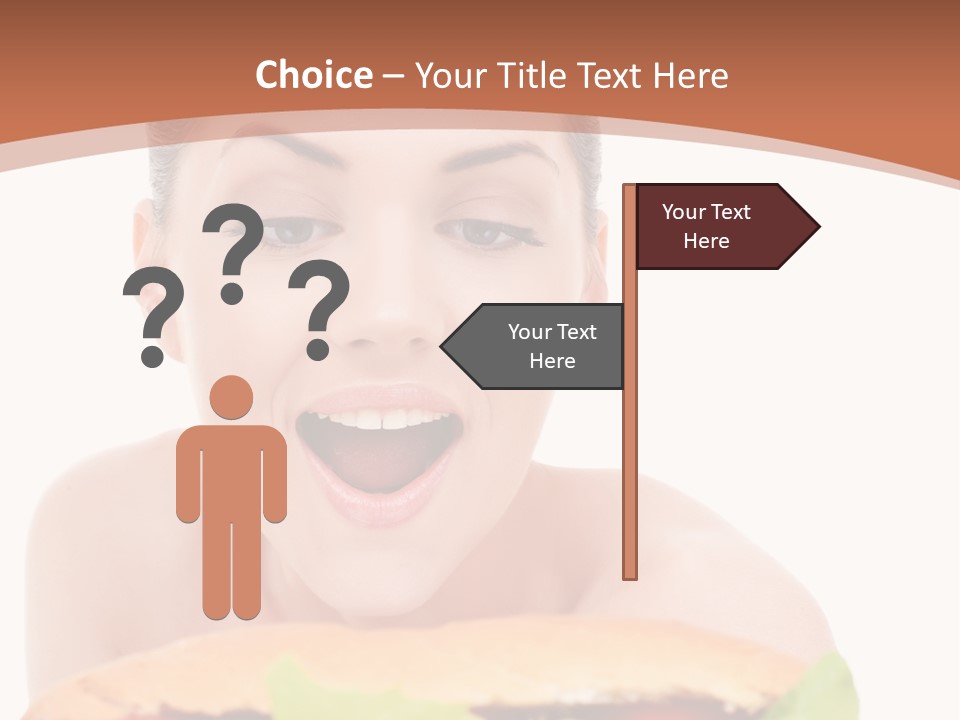 Big Teen Brunette PowerPoint Template