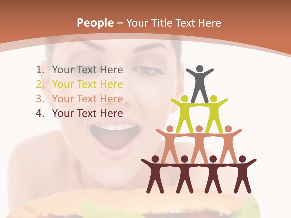 Big Teen Brunette PowerPoint Template