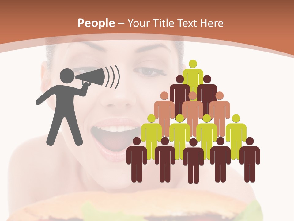 Big Teen Brunette PowerPoint Template