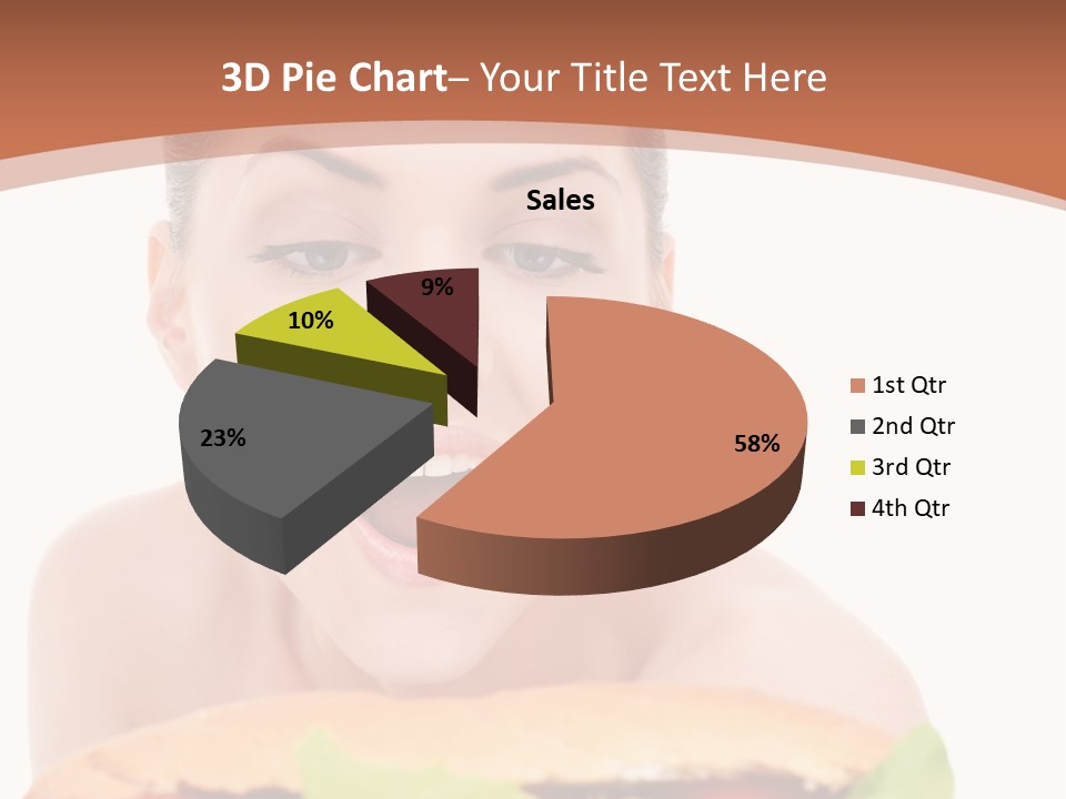 Big Teen Brunette PowerPoint Template