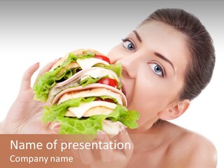 Thumb Up Female Young PowerPoint Template