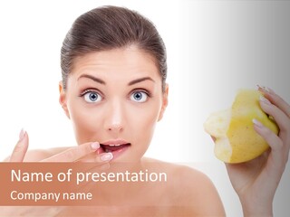 Portrait Eating Beautiful PowerPoint Template