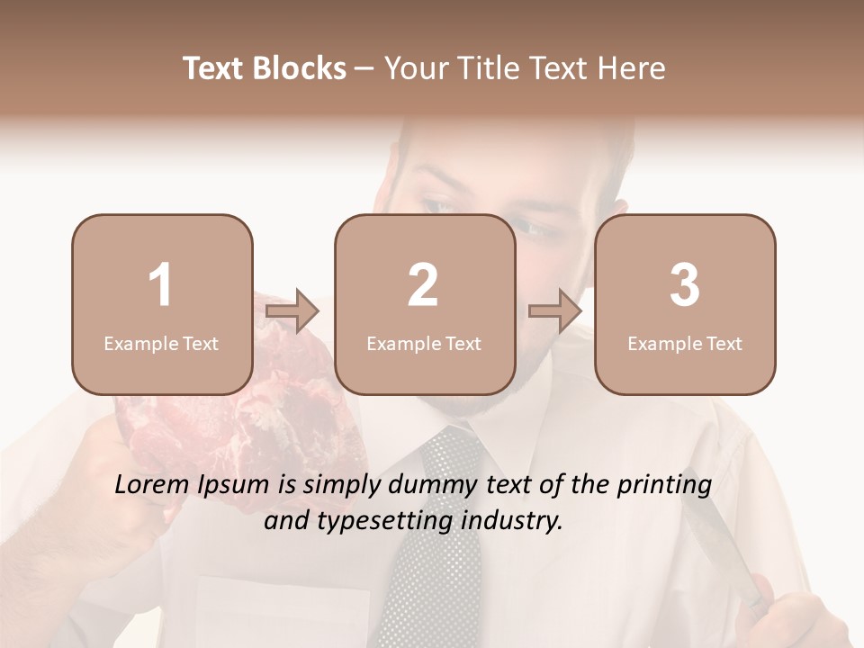 Beef Bite Human PowerPoint Template