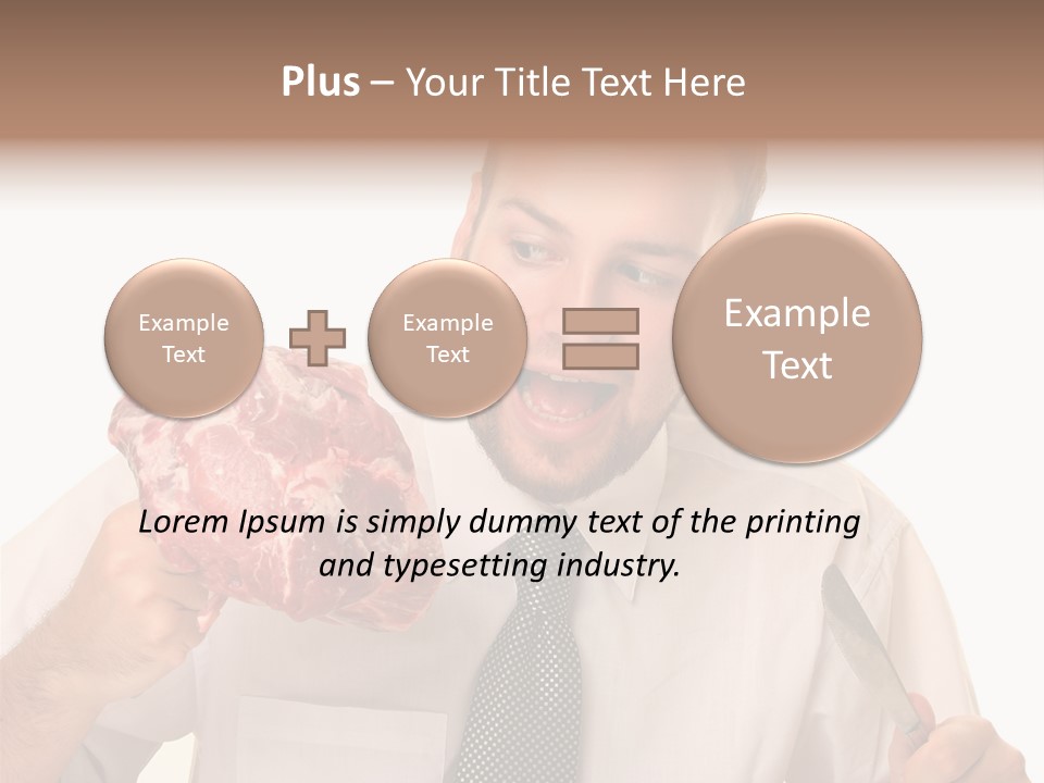 Beef Bite Human PowerPoint Template