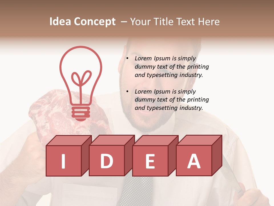 Beef Bite Human PowerPoint Template