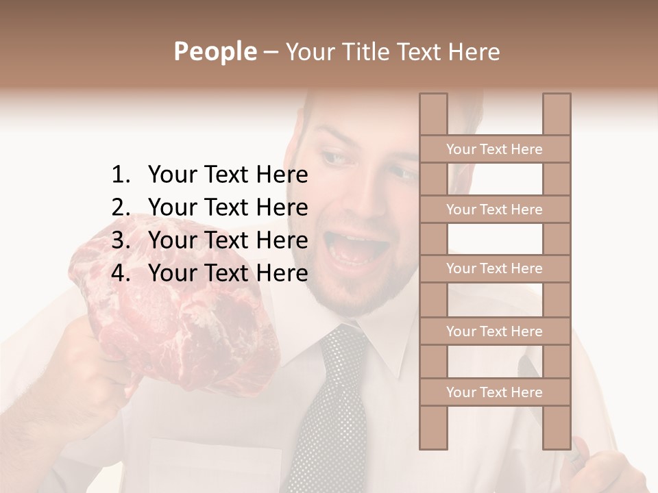 Beef Bite Human PowerPoint Template