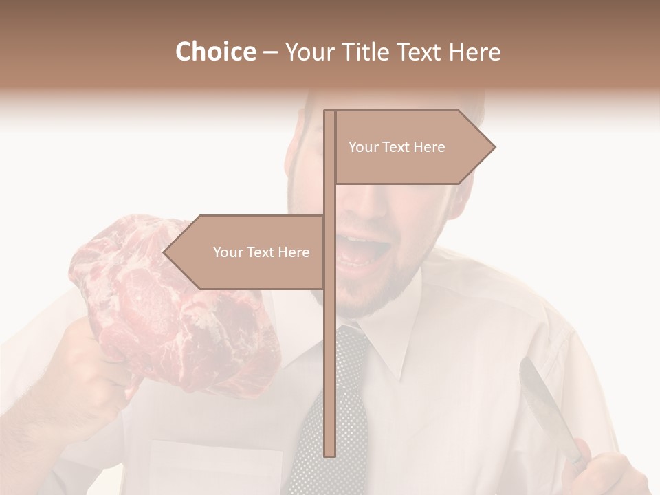 Beef Bite Human PowerPoint Template