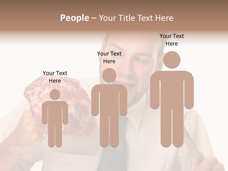 Beef Bite Human PowerPoint Template