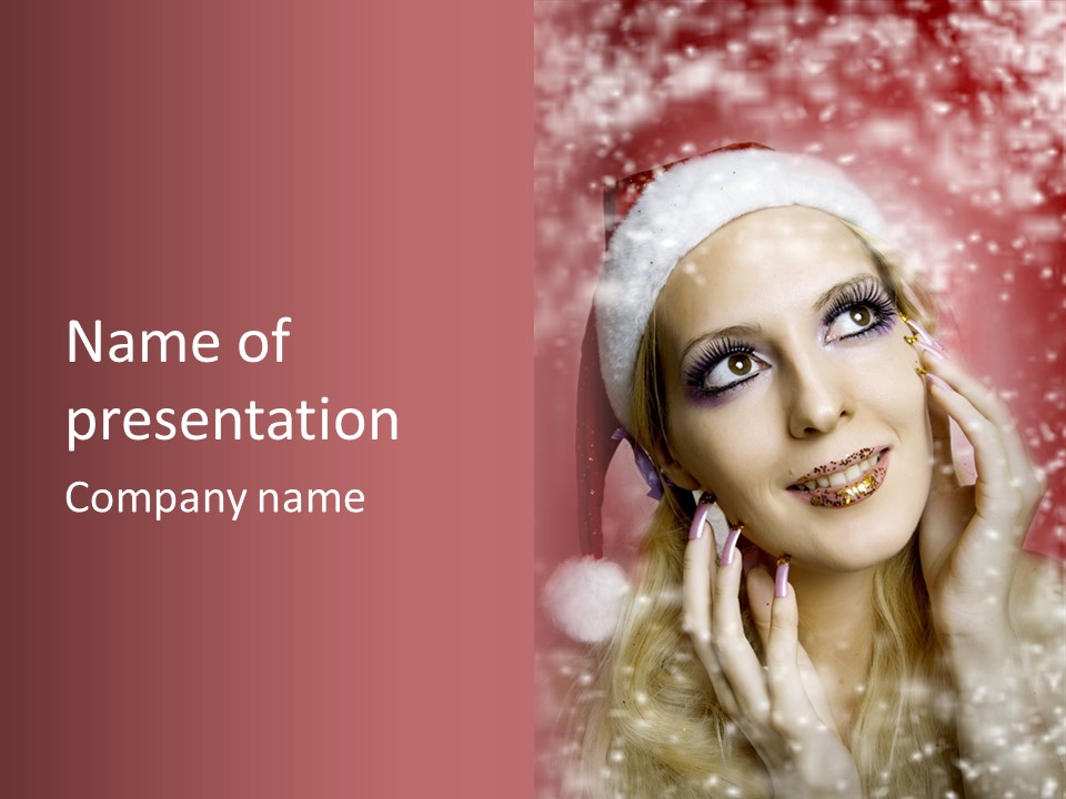 Snow Long Hat PowerPoint Template