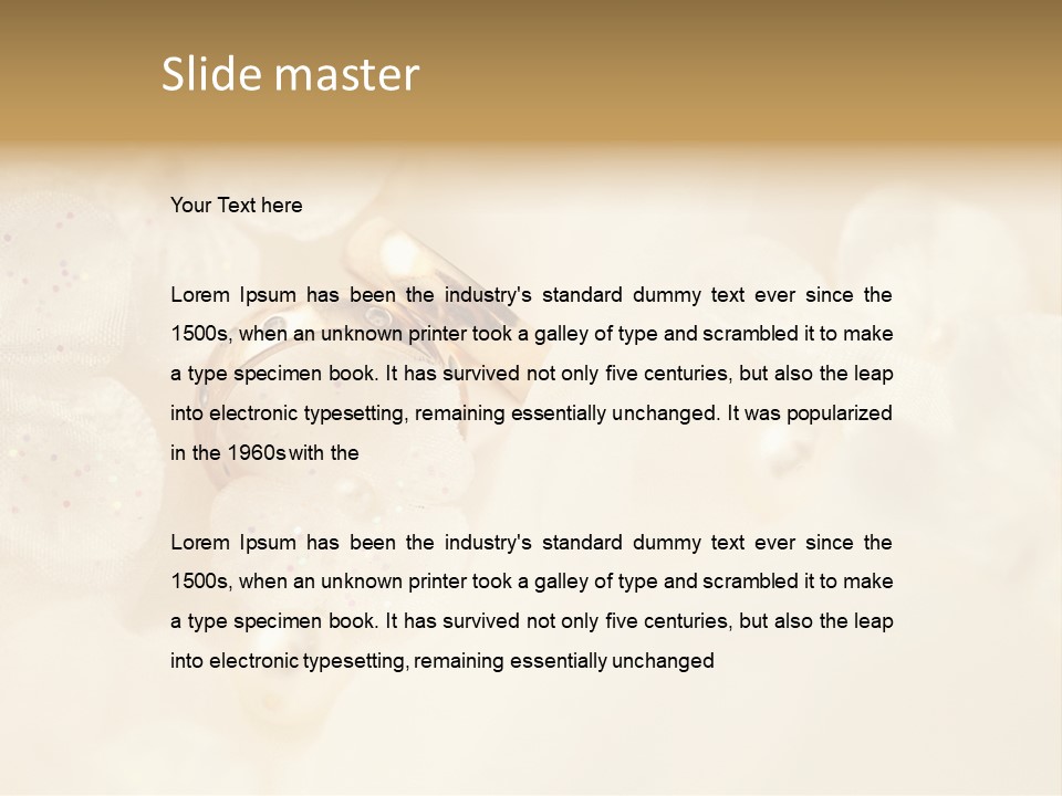 Golden Wedding Background Flowers PowerPoint Template