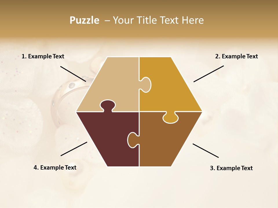 Golden Wedding Background Flowers PowerPoint Template