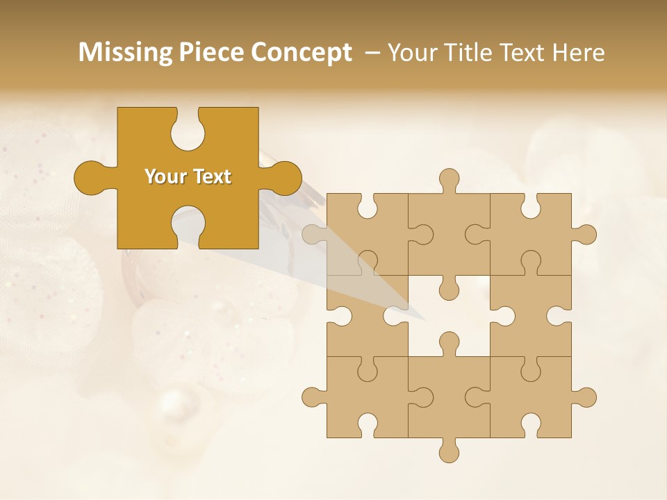 Golden Wedding Background Flowers PowerPoint Template