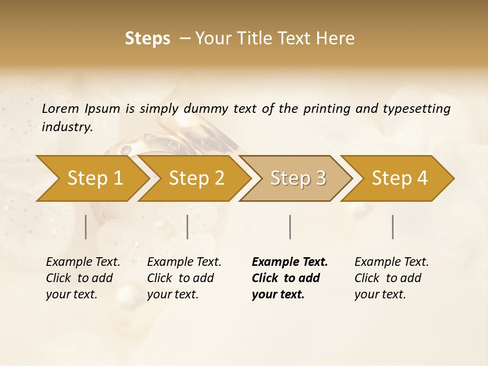 Golden Wedding Background Flowers PowerPoint Template