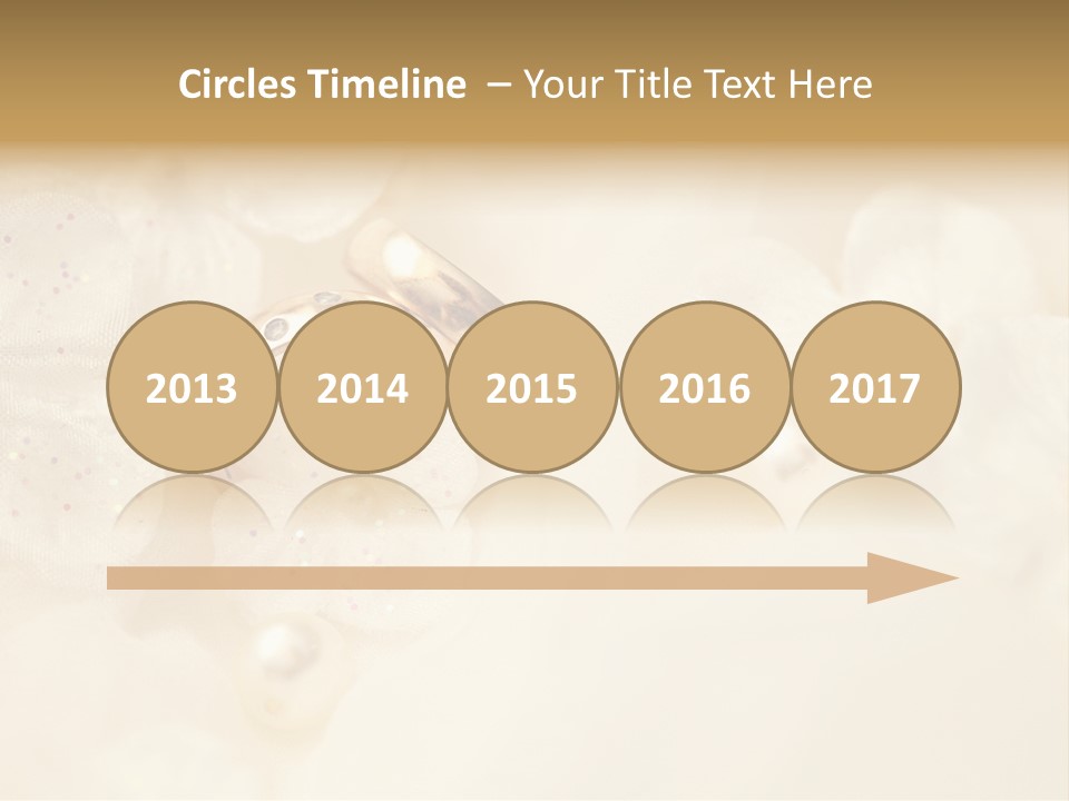 Golden Wedding Background Flowers PowerPoint Template