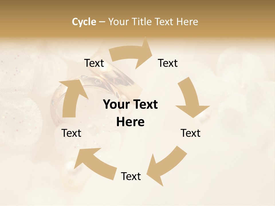 Golden Wedding Background Flowers PowerPoint Template
