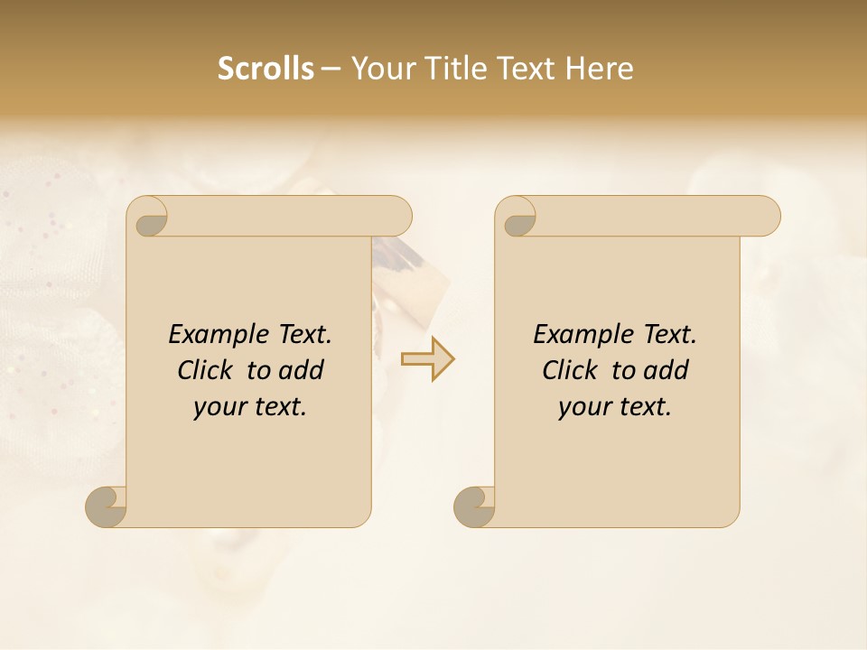 Golden Wedding Background Flowers PowerPoint Template