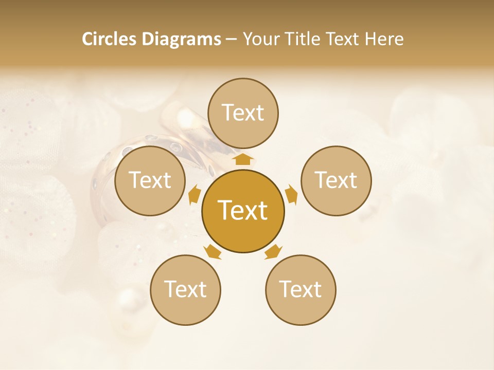 Golden Wedding Background Flowers PowerPoint Template