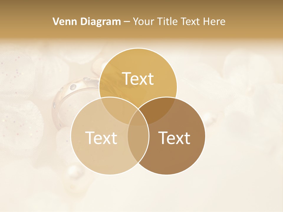 Golden Wedding Background Flowers PowerPoint Template