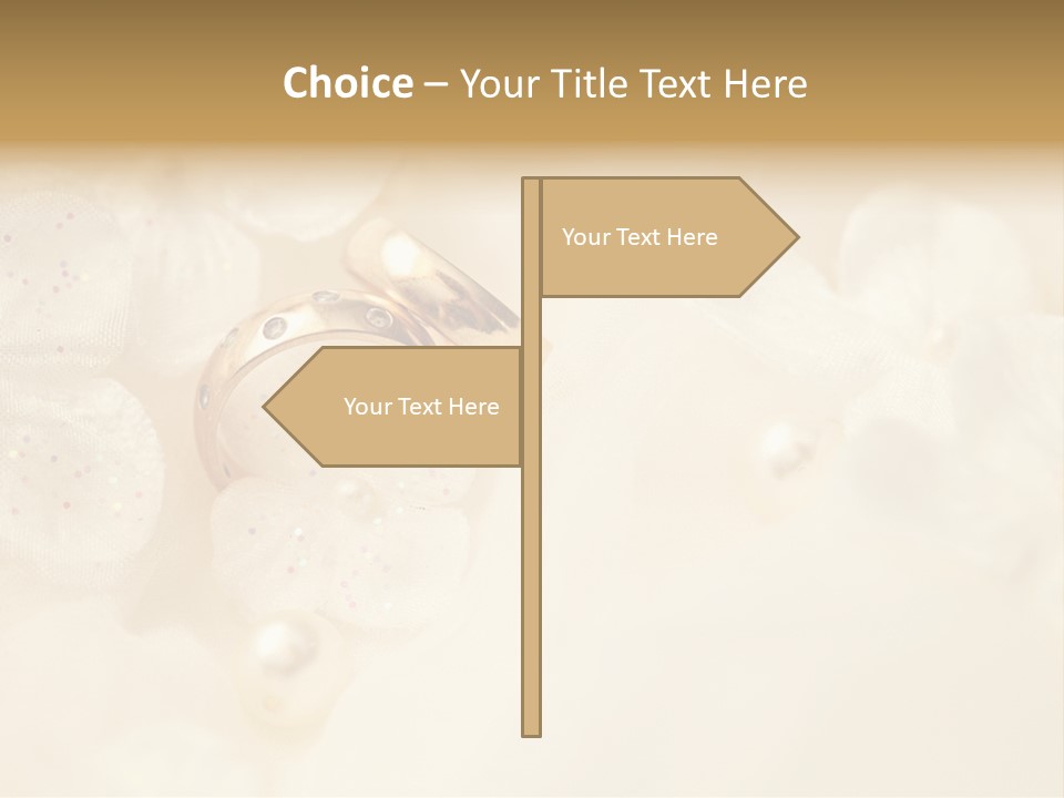 Golden Wedding Background Flowers PowerPoint Template