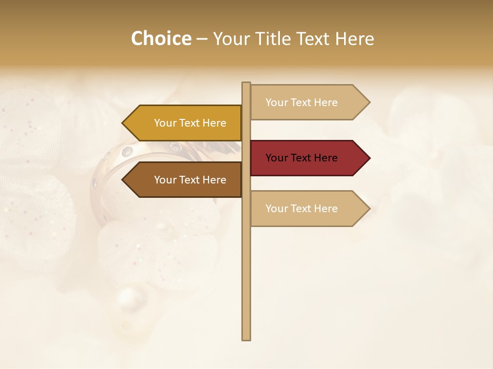 Golden Wedding Background Flowers PowerPoint Template