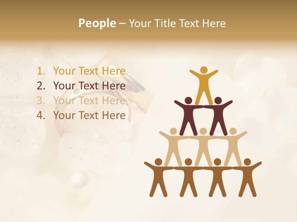 Golden Wedding Background Flowers PowerPoint Template