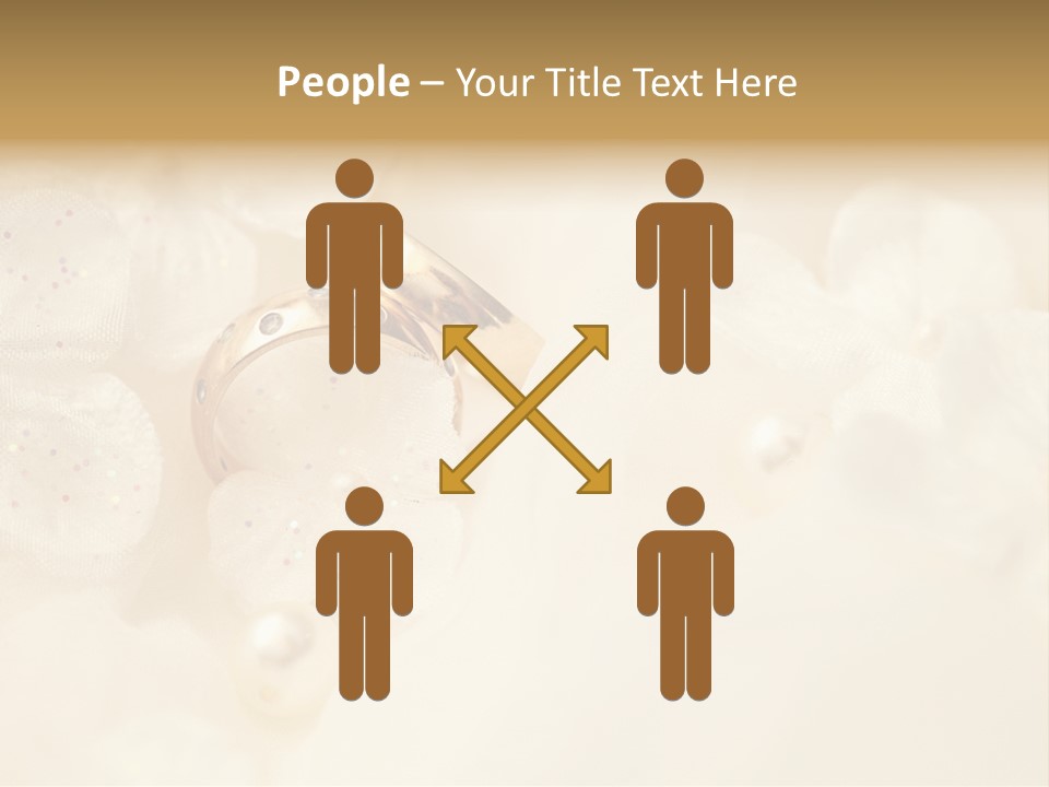 Golden Wedding Background Flowers PowerPoint Template