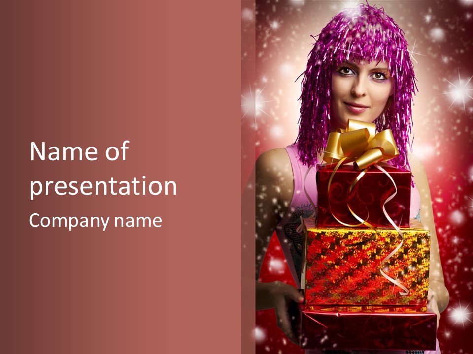 Holding Happiness Christmas PowerPoint Template