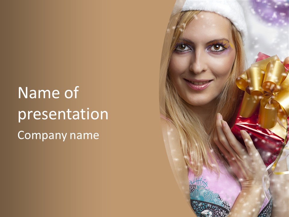 Model Snow Girl PowerPoint Template