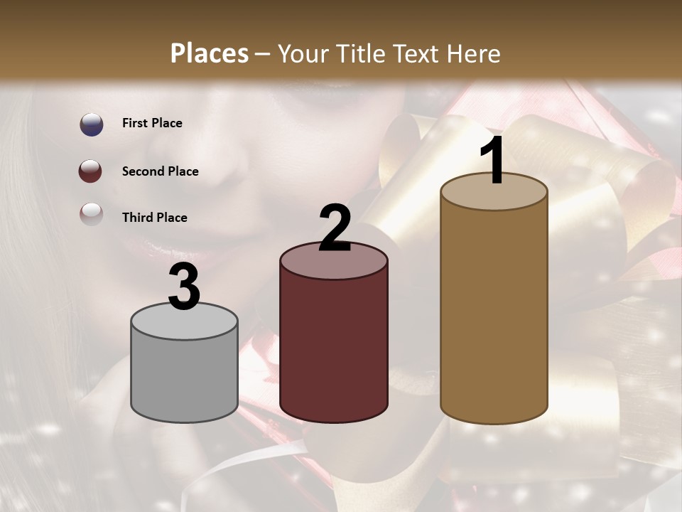 Gold Beauty Flakes PowerPoint Template