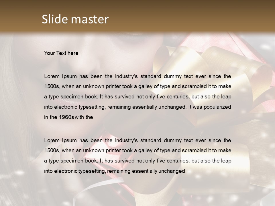 Gold Beauty Flakes PowerPoint Template