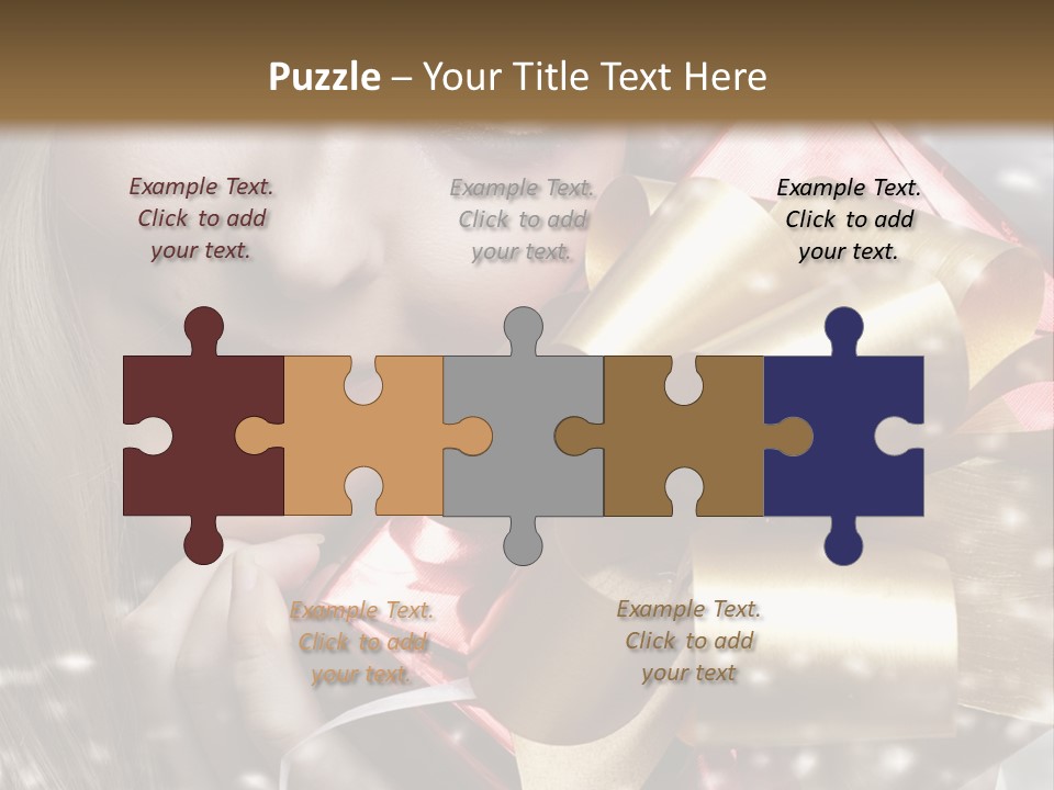 Gold Beauty Flakes PowerPoint Template