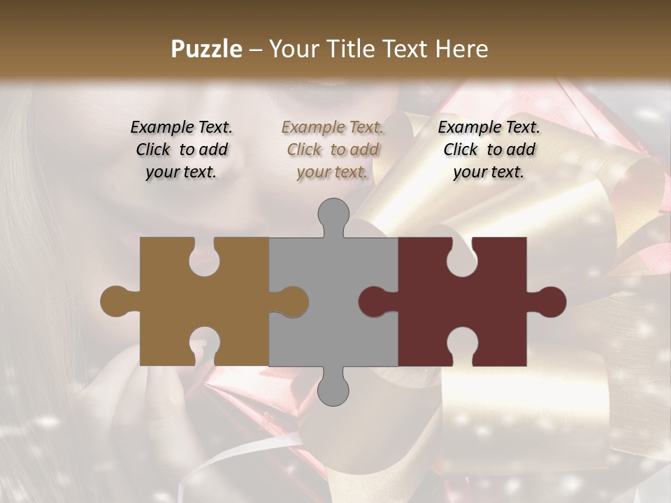 Gold Beauty Flakes PowerPoint Template