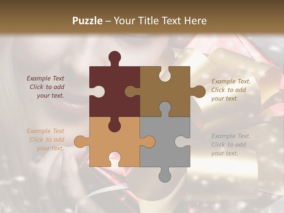 Gold Beauty Flakes PowerPoint Template