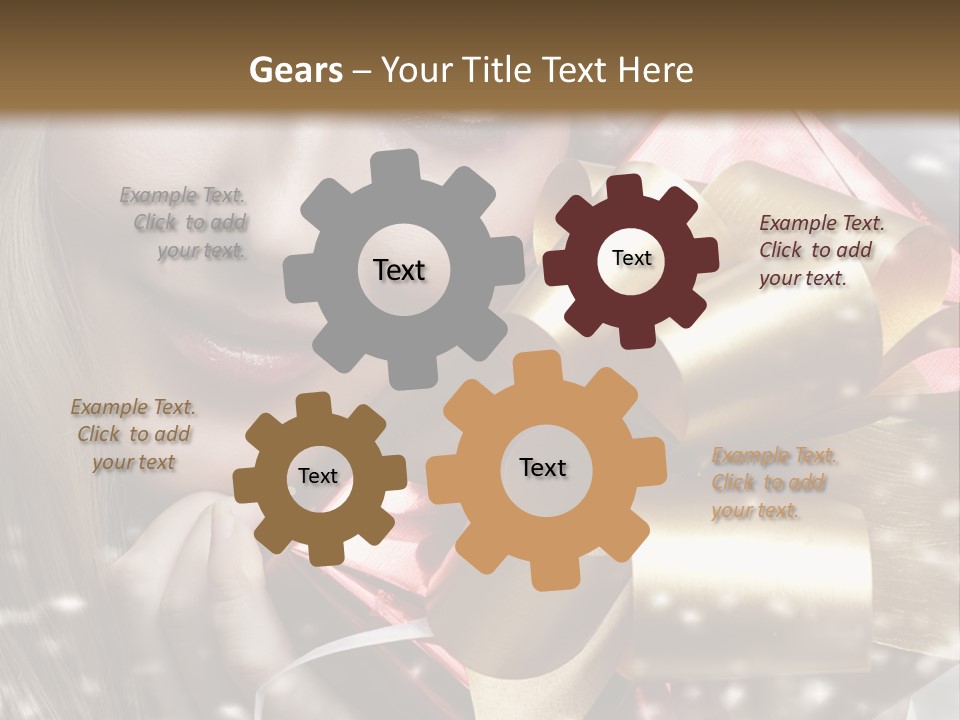 Gold Beauty Flakes PowerPoint Template