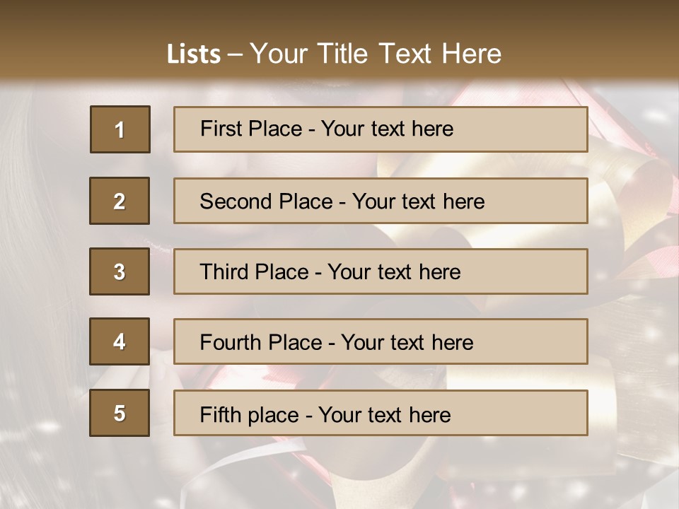 Gold Beauty Flakes PowerPoint Template