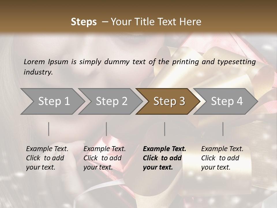 Gold Beauty Flakes PowerPoint Template