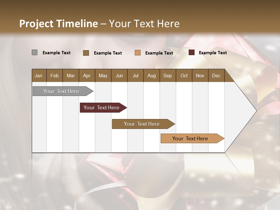 Gold Beauty Flakes PowerPoint Template