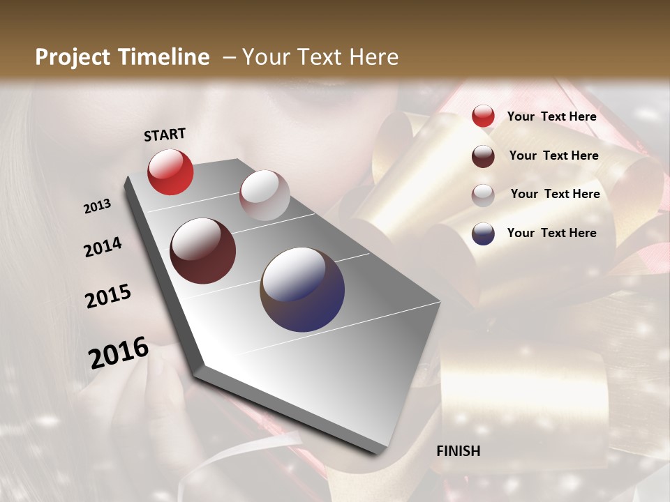 Gold Beauty Flakes PowerPoint Template