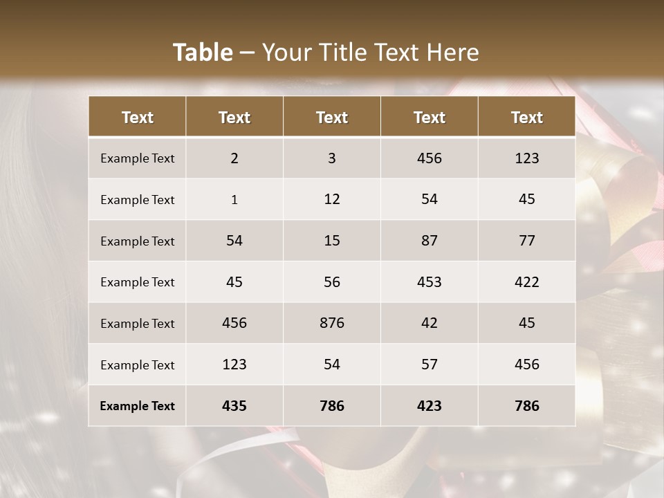 Gold Beauty Flakes PowerPoint Template