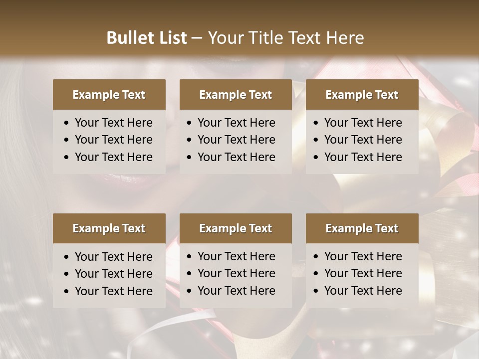 Gold Beauty Flakes PowerPoint Template