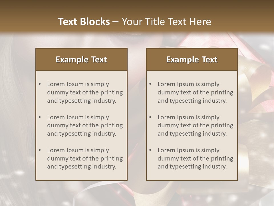 Gold Beauty Flakes PowerPoint Template