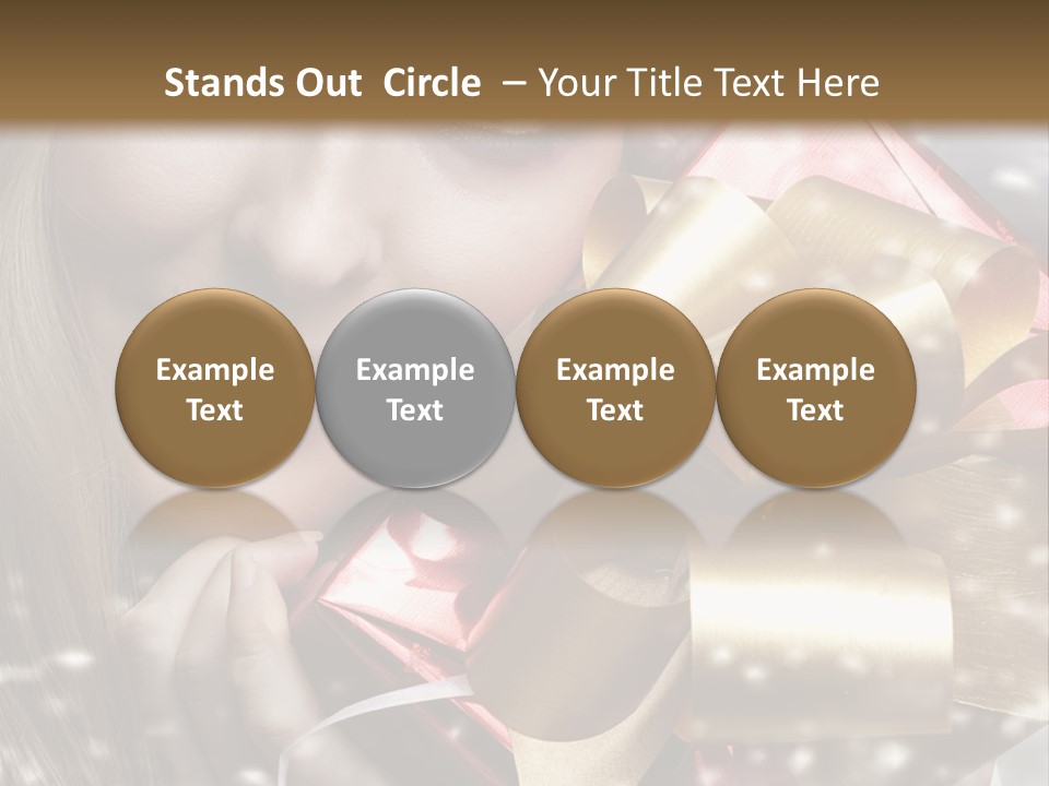 Gold Beauty Flakes PowerPoint Template