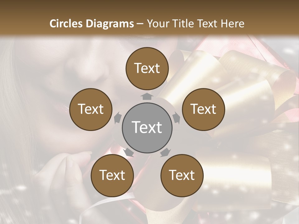 Gold Beauty Flakes PowerPoint Template