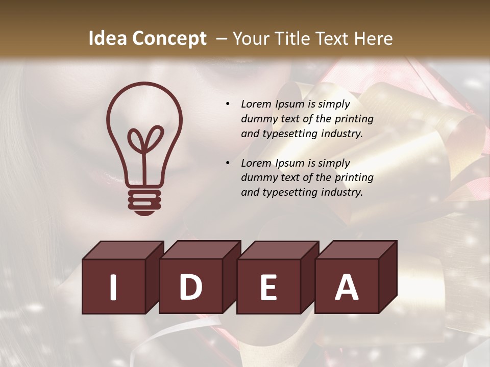 Gold Beauty Flakes PowerPoint Template